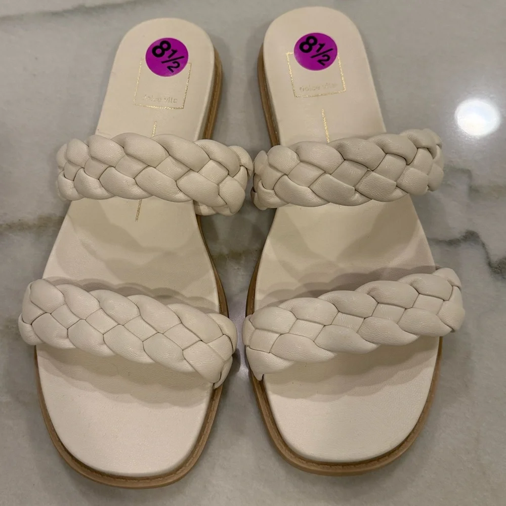 Dolce Vita Glade Slide Sandals Size 8.5 Cream - Picture 2 of 10